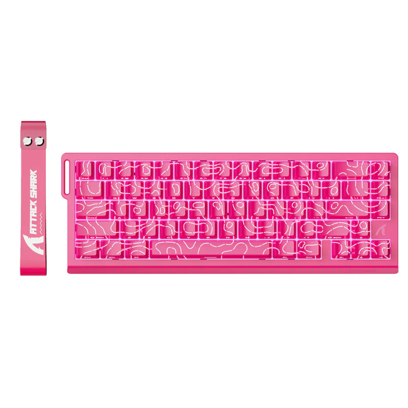 CLAVIER MAGNETIC GAMING ATTACK SHARK X68 HE RAPID TRIGGER MAG SWITCH 8Khz ARGB PINK CONTOURS